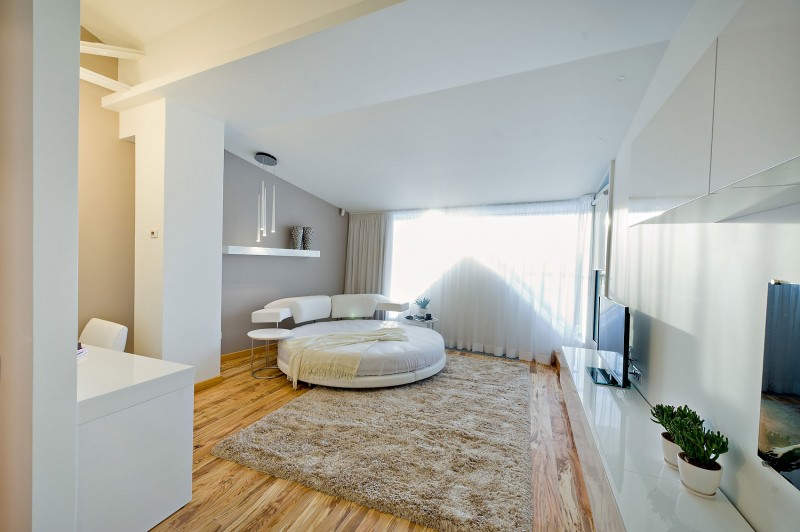 loft apartment, amenajare interioara de lux, modern interiori design at top level, moder design loft apartment, dormitor amenajat luxos, dormitor king size